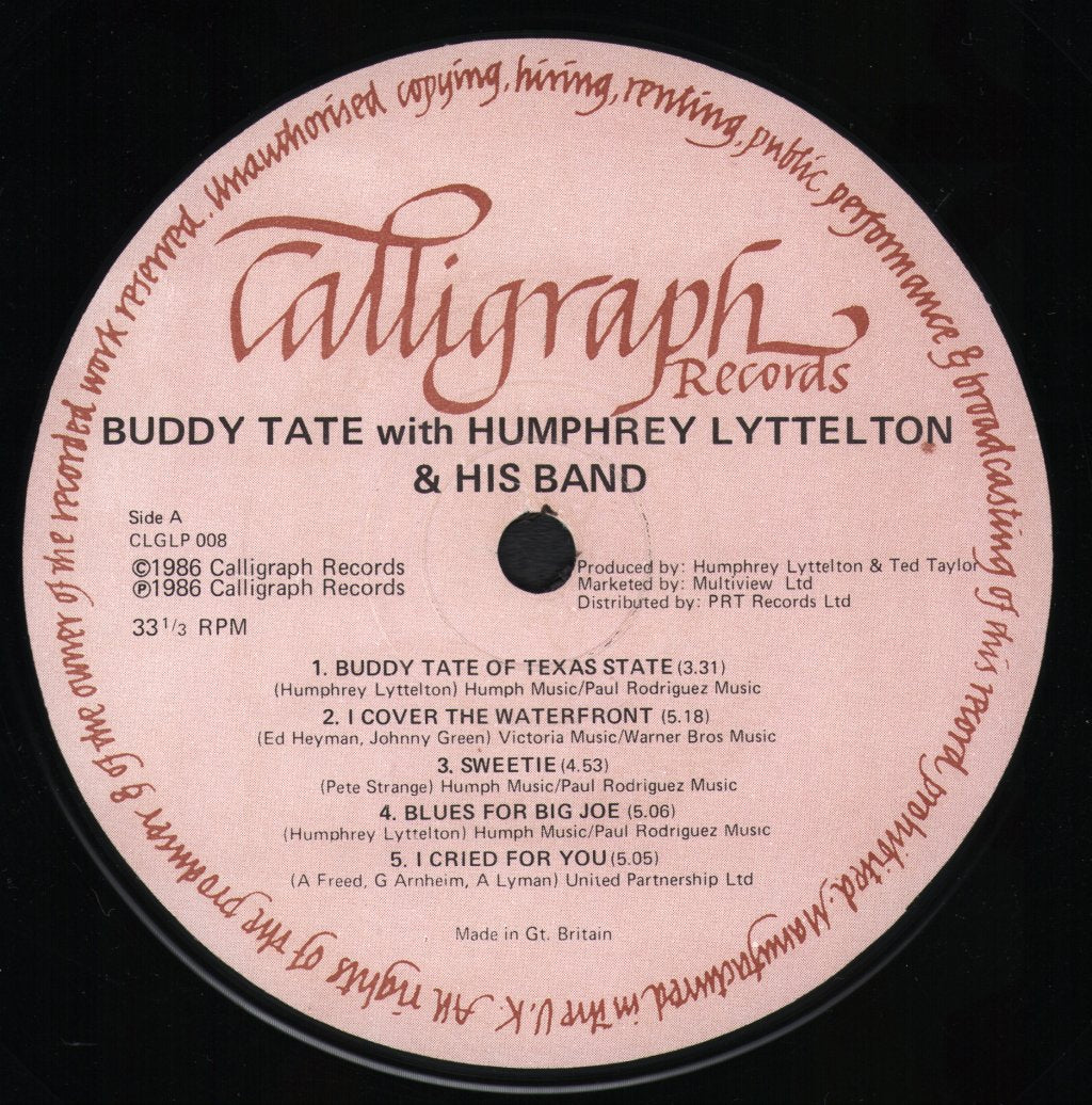 Buddy Tate With Humphrey Lyttleton And His Band - Long Tall Tenor - Lp