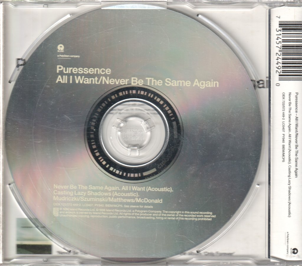 Puressence - All I Want - Cd