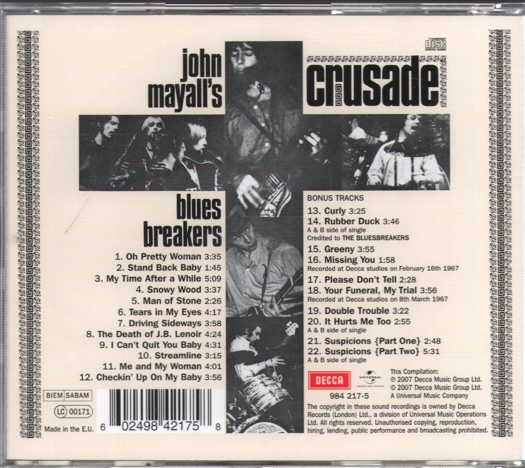 John Mayall & The Bluesbreakers - Crusade - Cd
