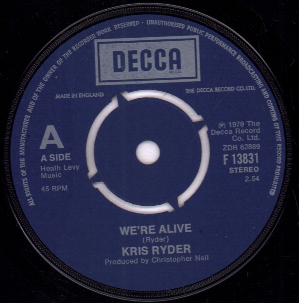 Kris Ryder - We're Alive - 7 Inch