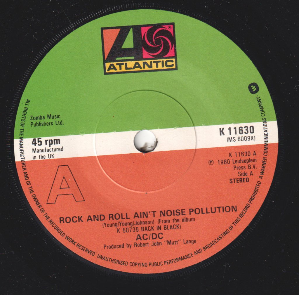 AC/DC - Rock And Roll Ain't Noise Pollution - 7 Inch