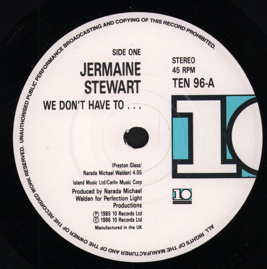 Jermaine Stewart - We Don't Have To - 7 Inch