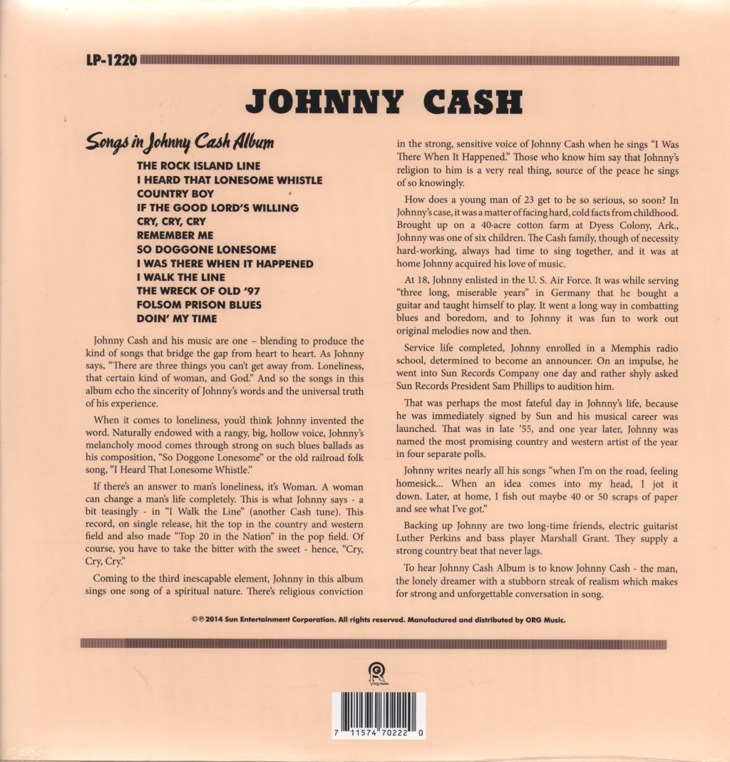 Johnny Cash - With His Hot and Blue Guitar - Lp