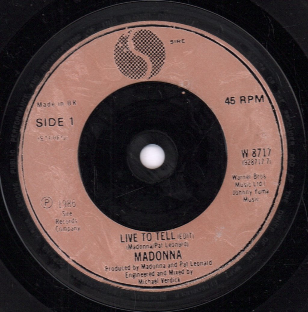 Madonna - Live To Tell - 7 Inch