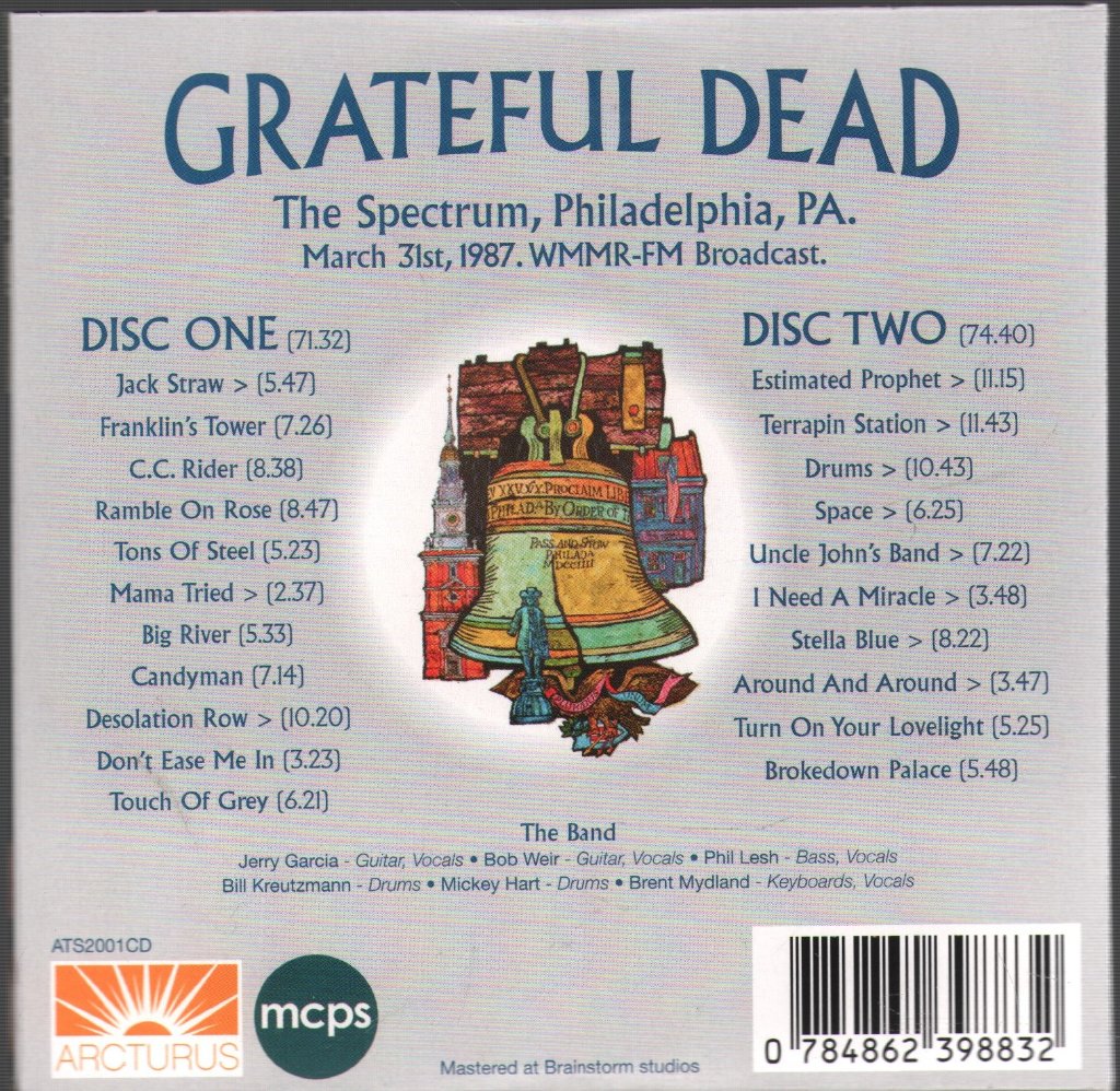 Grateful Dead - Spectrum, Philadelphia, PA, March 31st 1987 - Double Cd