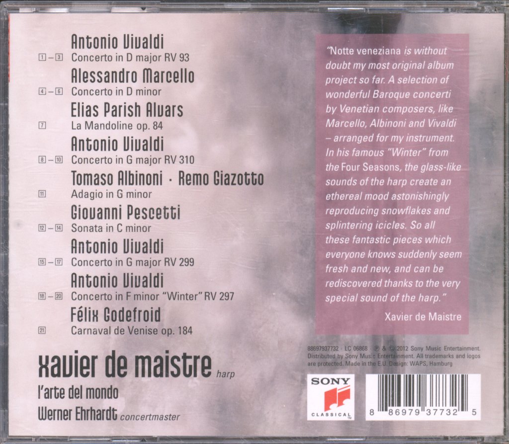 Xavier de Maistre - Notte Veneziana - Cd
