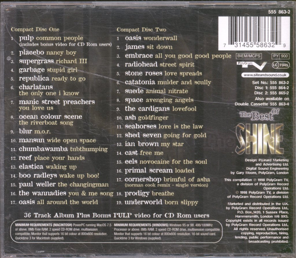 Various Artists - Best of Shine - Cd