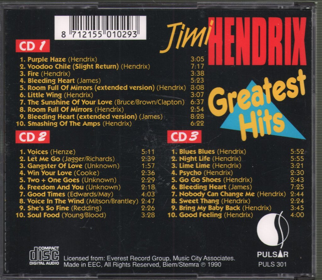 Jimi Hendrix - Greatest Hits - Cd Set