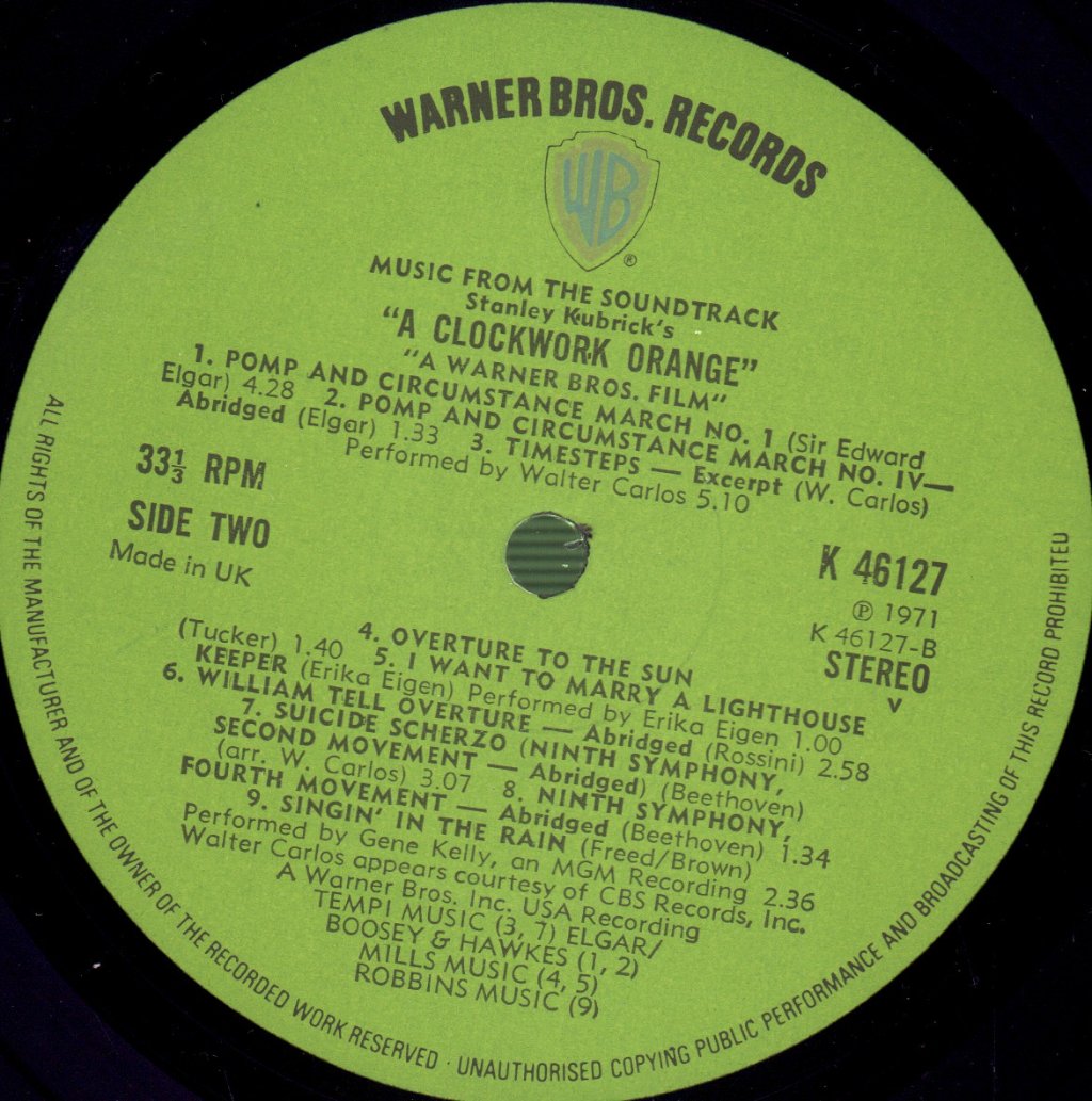 Various Artists - A Clockwork Orange (Original Soundtrack) - Lp