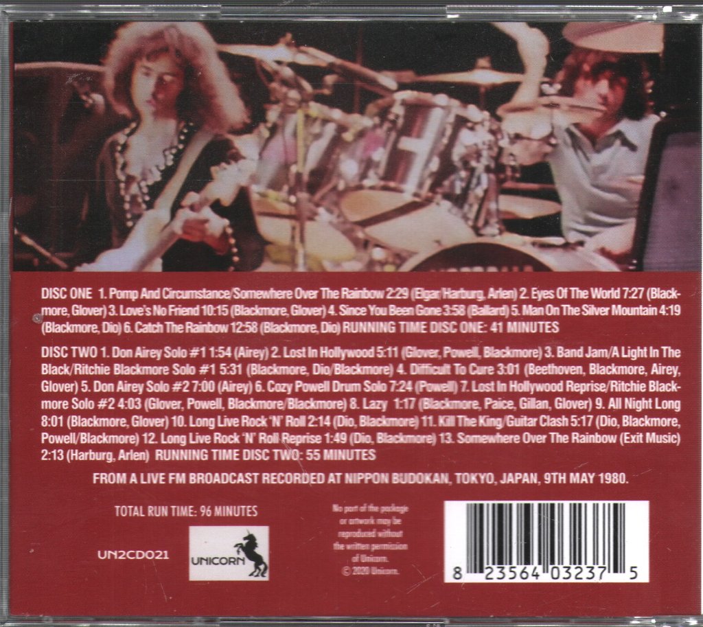 Rainbow - Tokyo 1980 (The Classic Japanese Broadcast) - Double Cd