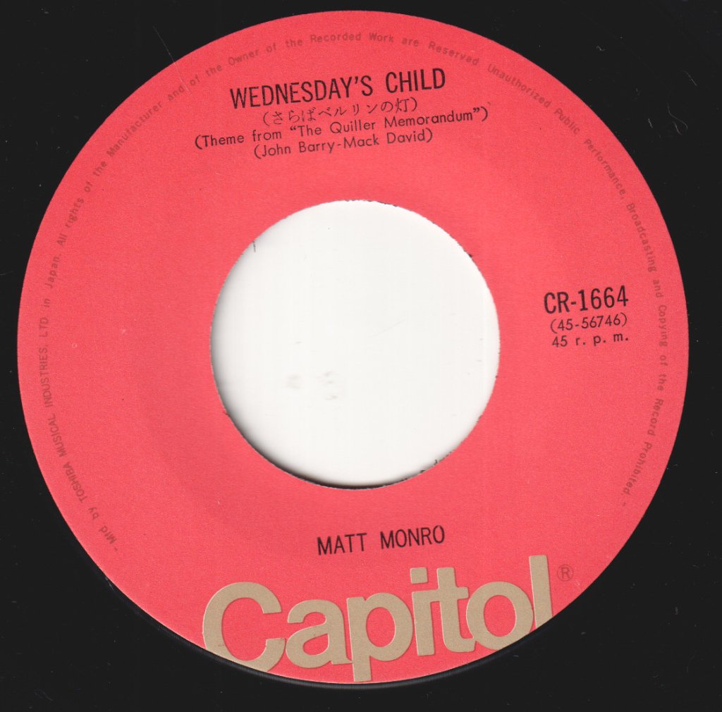 Matt Monro - Wednesday's Child - 7 Inch
