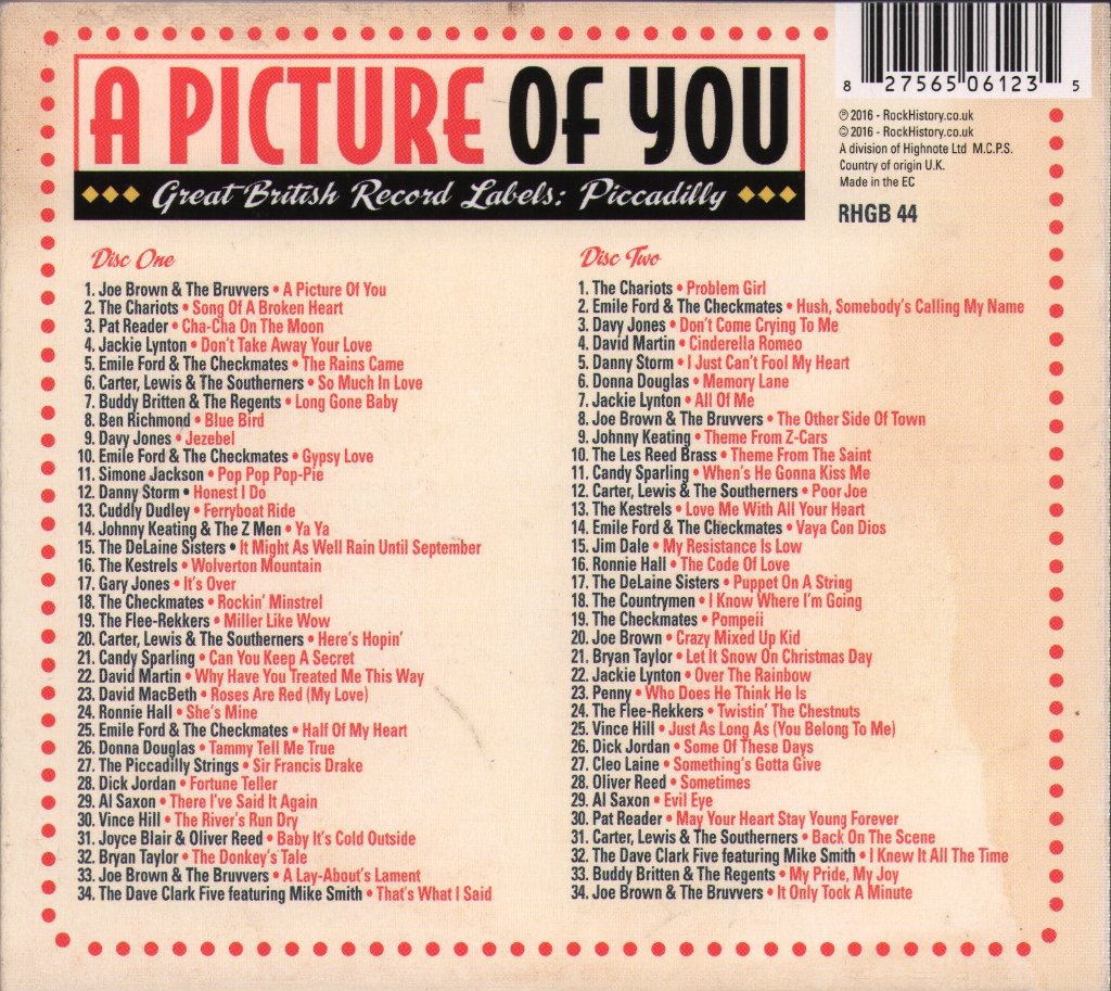 Various Artists - A Picture Of You - Great British Record Labels : Piccadilly - Double Cd