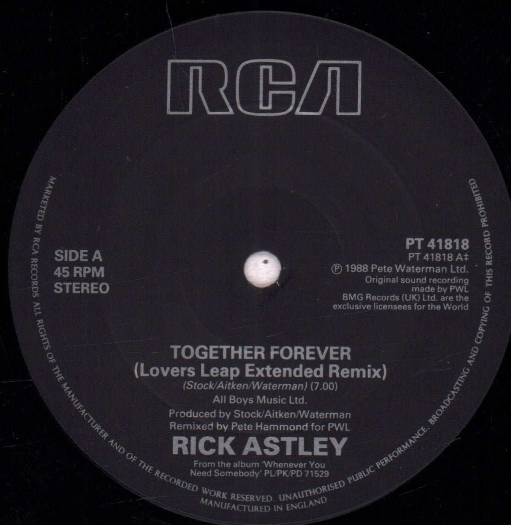 Rick Astley - Together Forever - 12 Inch