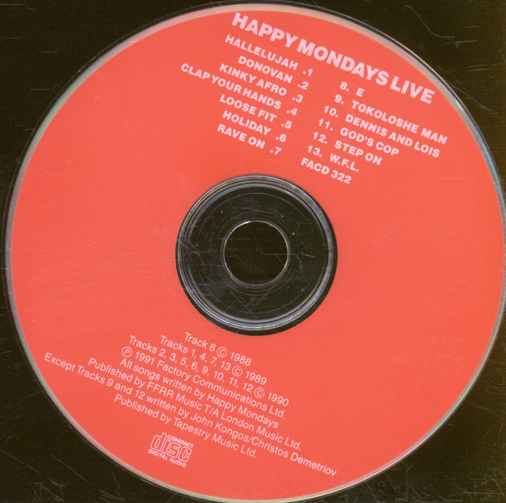 Happy Mondays - Live - Cd