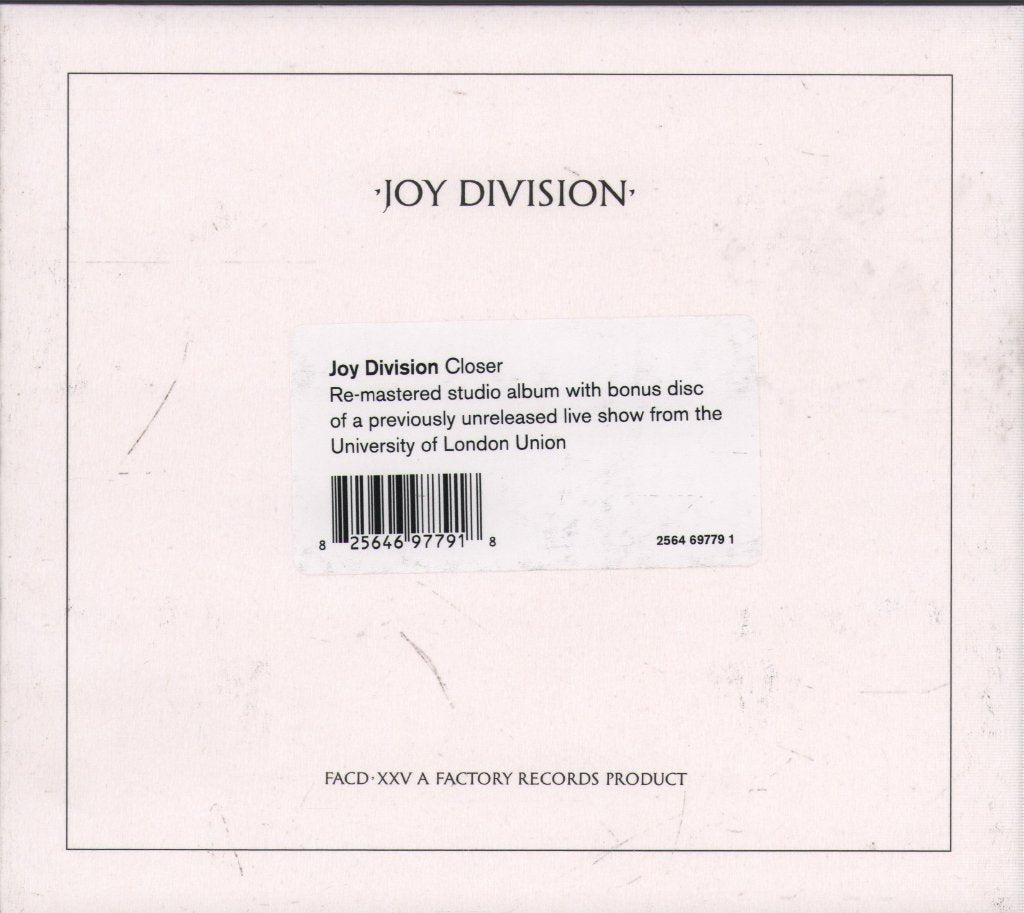 Joy Division - Closer - Cd