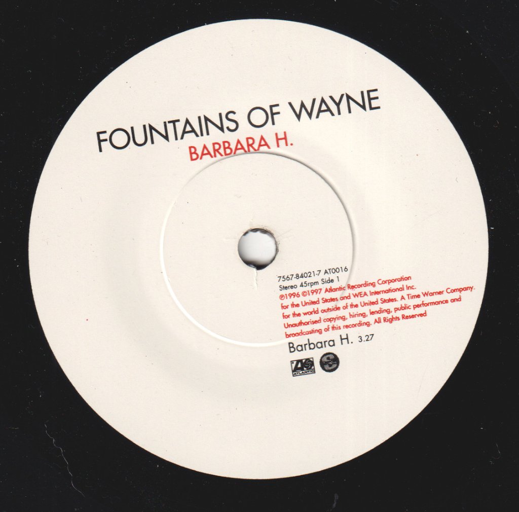 Fountains Of Wayne - Barbara H - 7 Inch