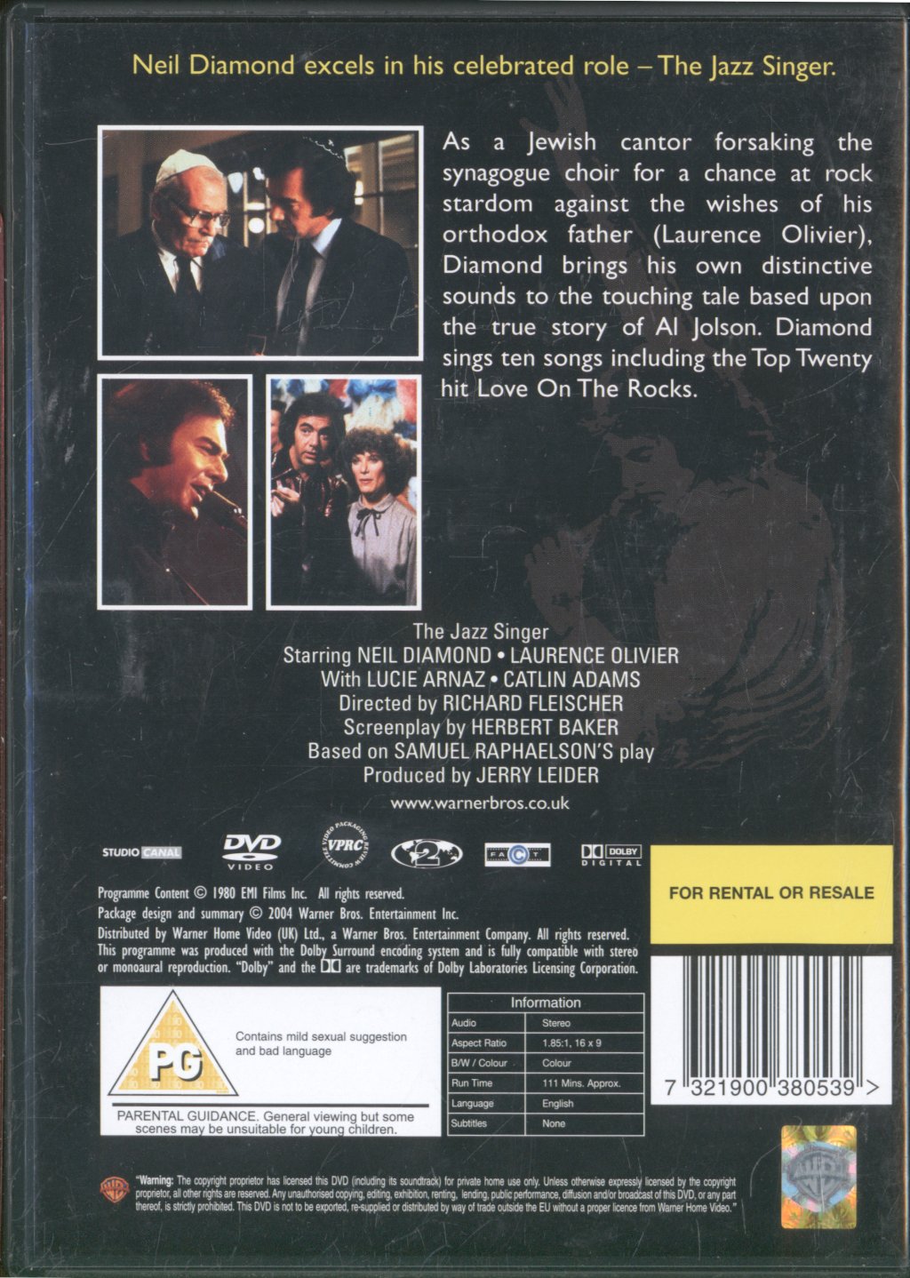 Neil Diamond - Jazz Singer (film) - Dvd