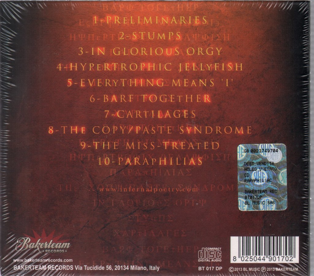 Infernal Poetry - Paraphiliac - Cd