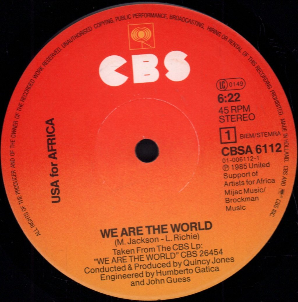 Usa For Africa - We Are The World - 7 Inch
