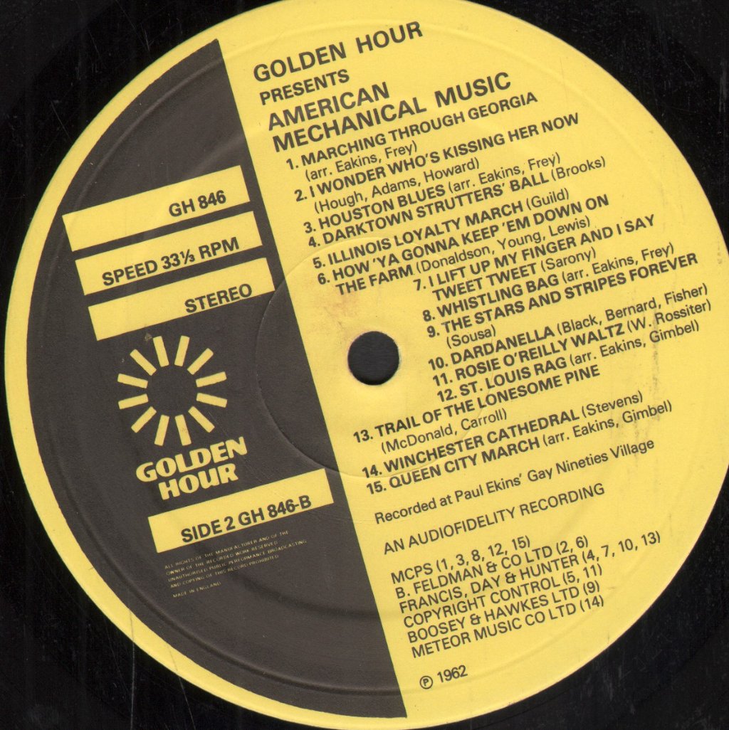 Golden Hour Presents American Mechanical Music - Golden Hour Presents American Mechanical Music - Lp