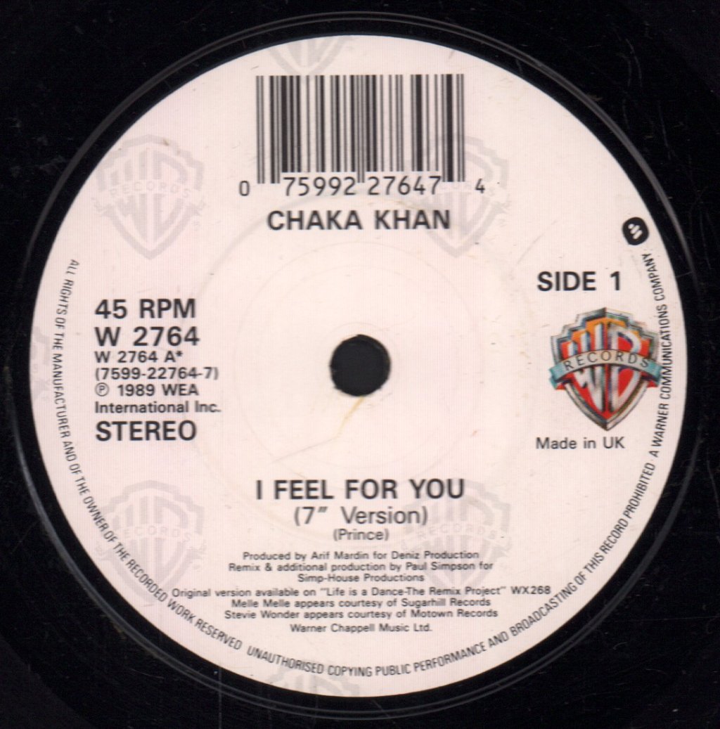 Chaka Khan - I Feel For You - 7 Inch