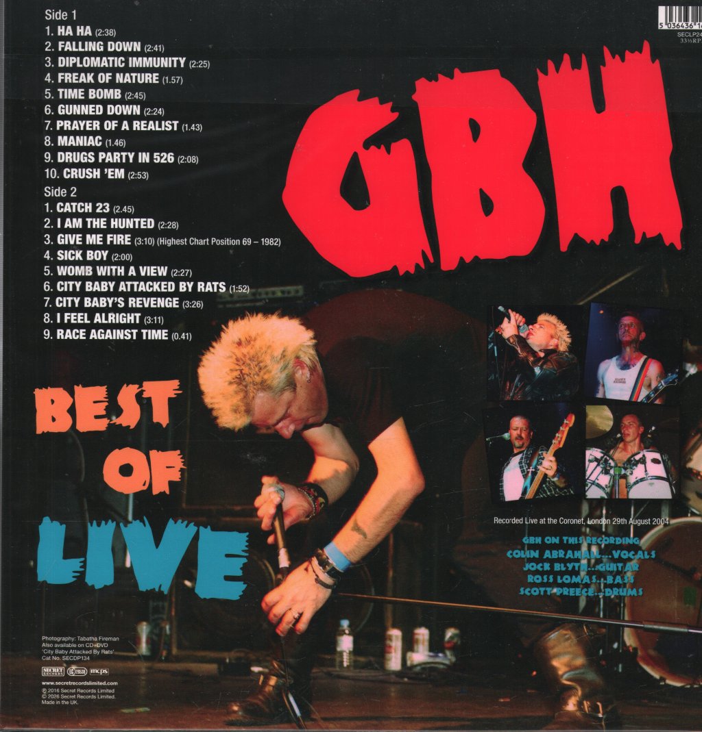 G.B.H. - Best of Live - Lp