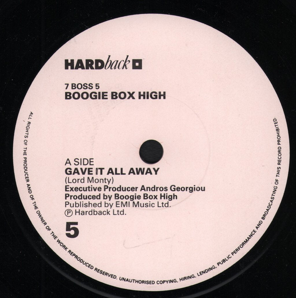 Boogie Box High - Gave It All Away - 7 Inch