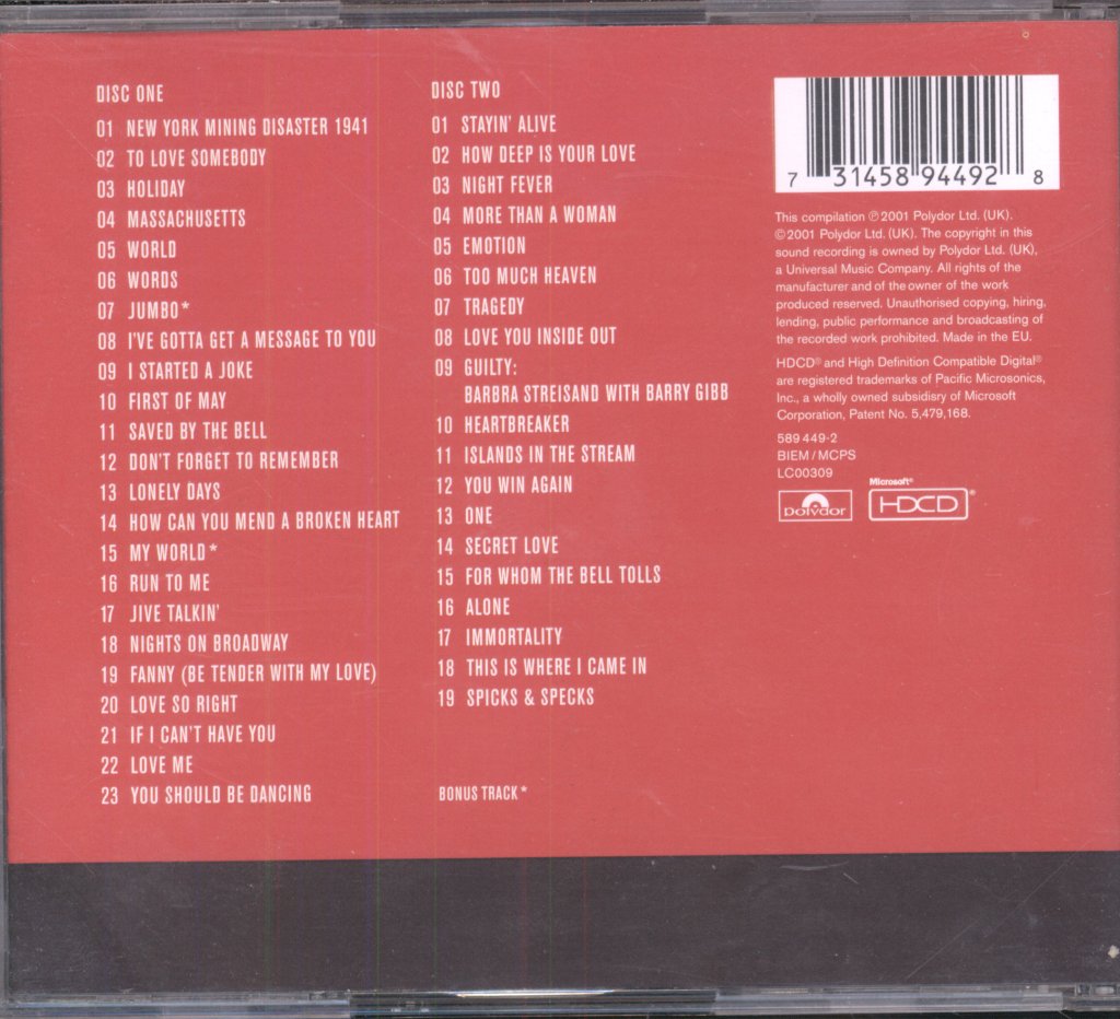 Bee Gees - Their Greatest Hits - The Record - Double Cd