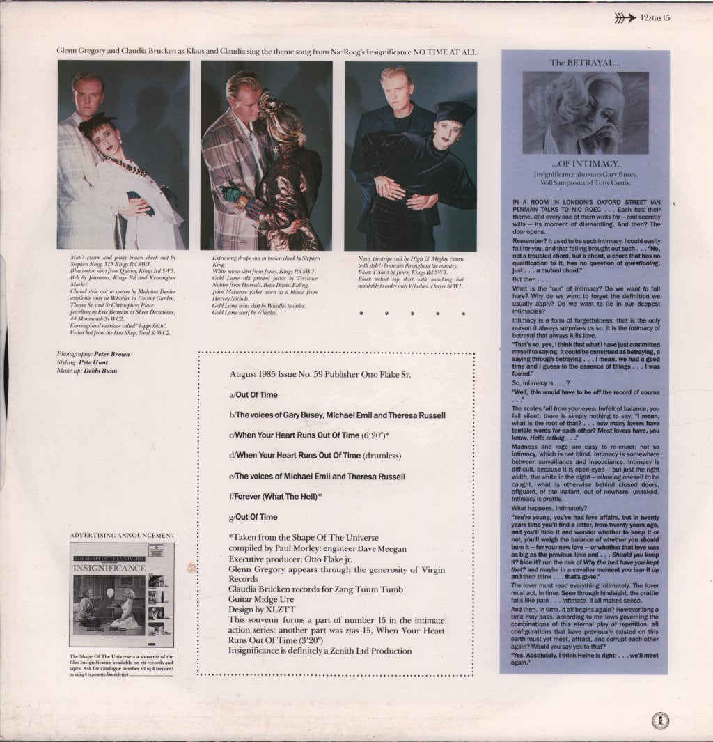 Glenn Gregory/Claudia Brucken - When Your Heart Runs Out Of Time (6'20") - 12 Inch