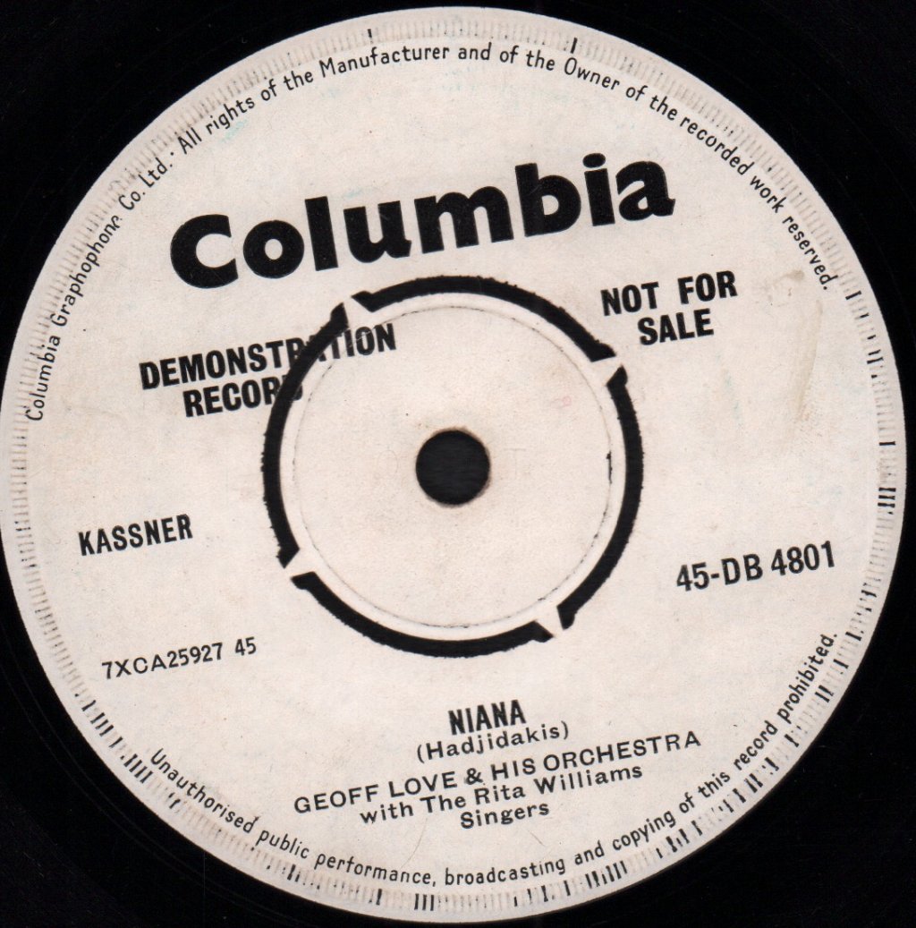 Geoff Love And His Orchestra - White Rose Of Athens - 7 Inch