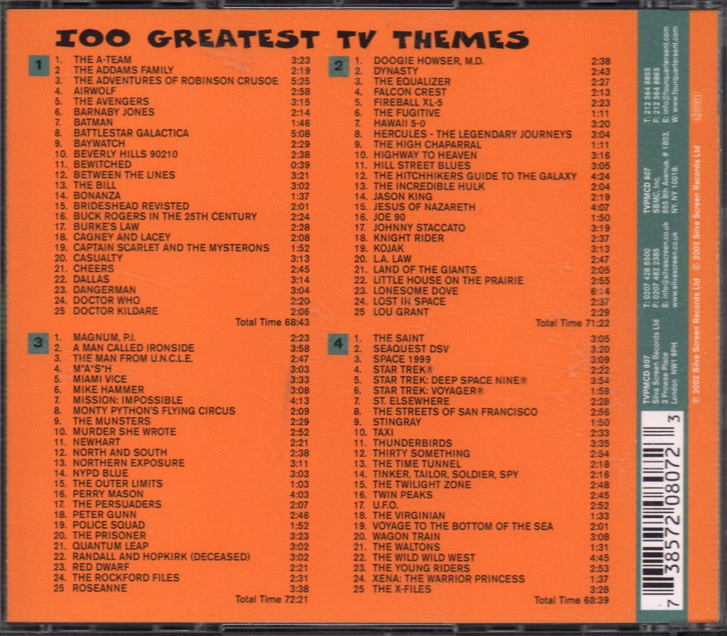 Various Artists - 100 Greatest TV Themes (The Ultimate Television Themes Collection) - Cd Set