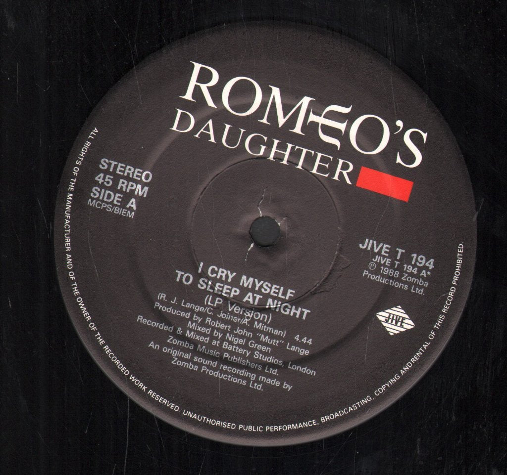 Romeo's Daughter - I Cry Myself To Sleep At Night - 12 Inch
