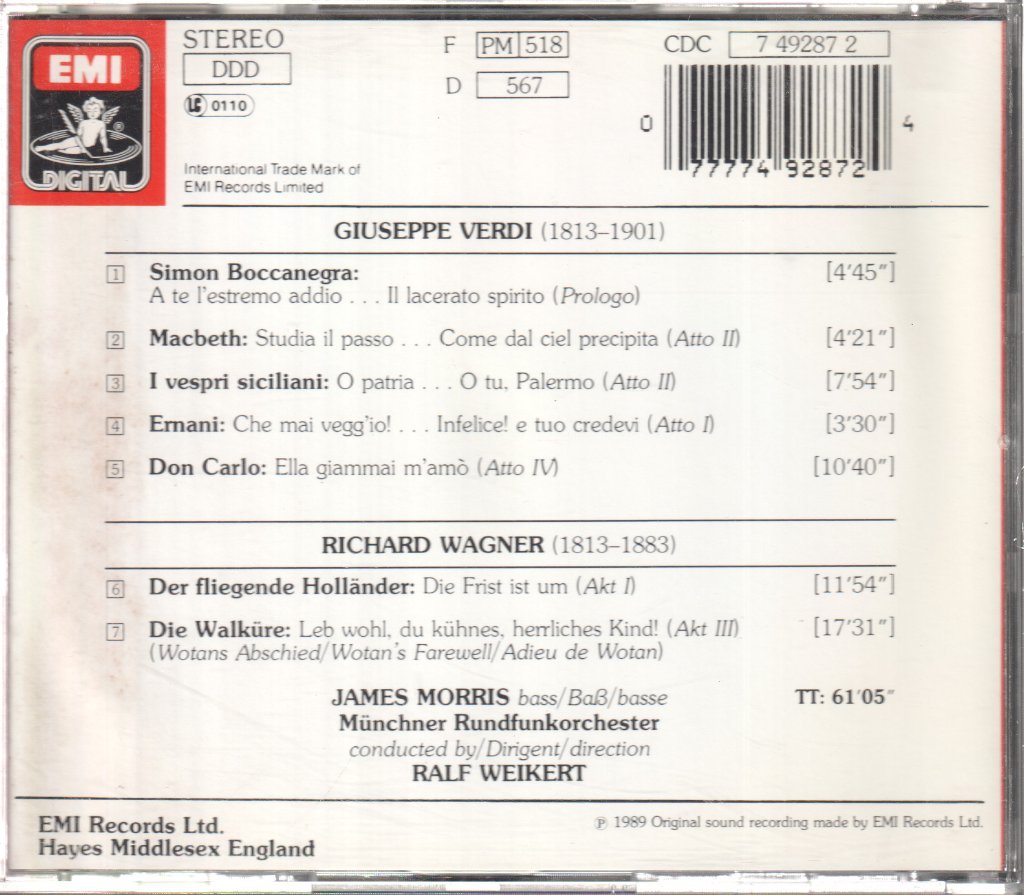 James Morris / Münchner Rundfunkorchester / Ralf Weikert - Opera Arias - Cd
