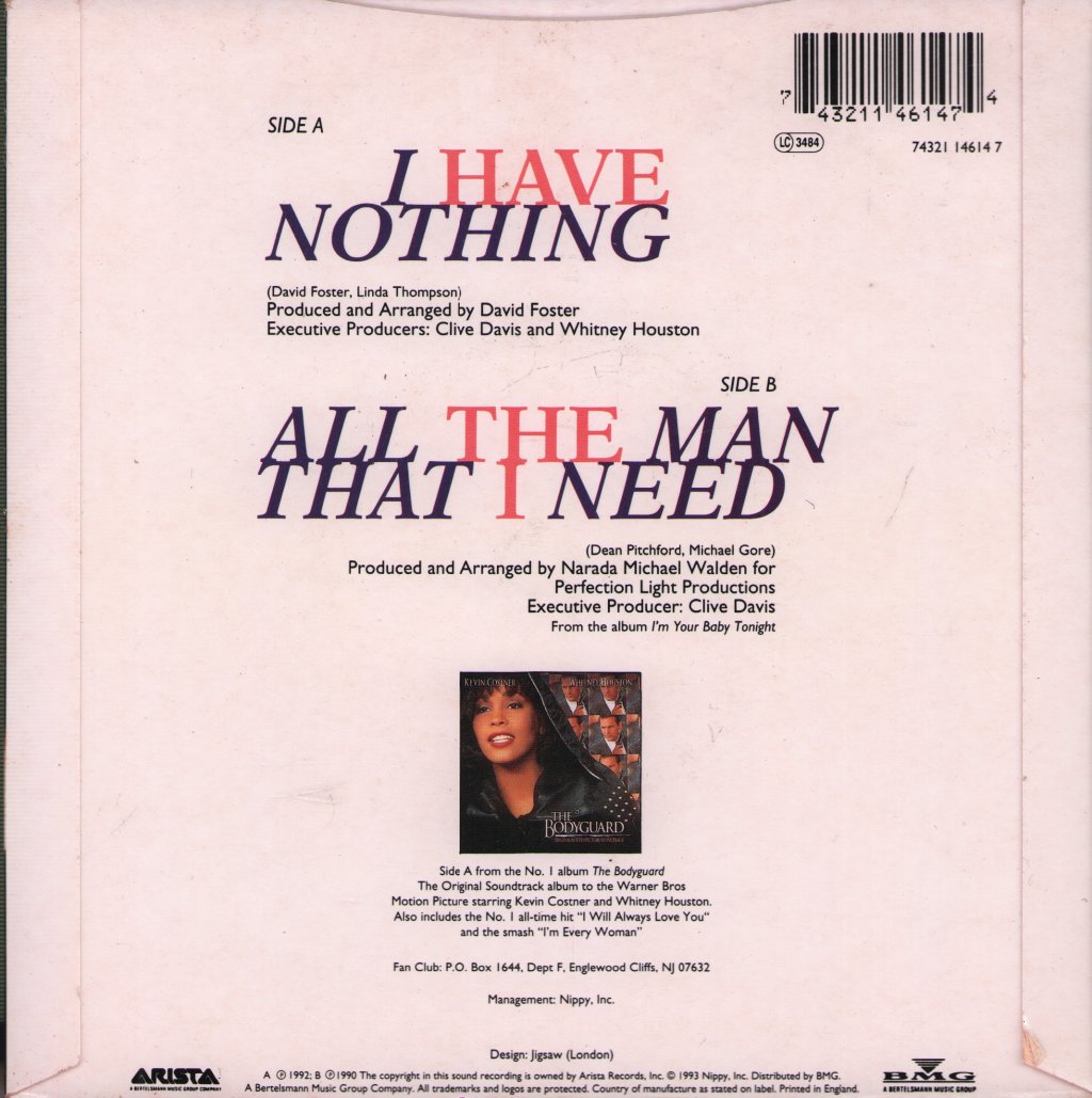Whitney Houston - I Have Nothing - 7 Inch