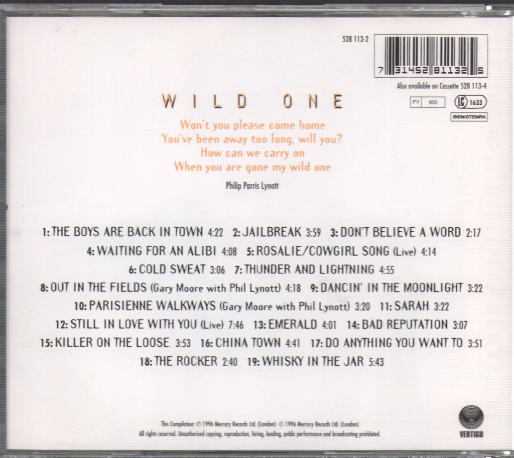 Thin Lizzy - Wild One: Very Best Of - Cd
