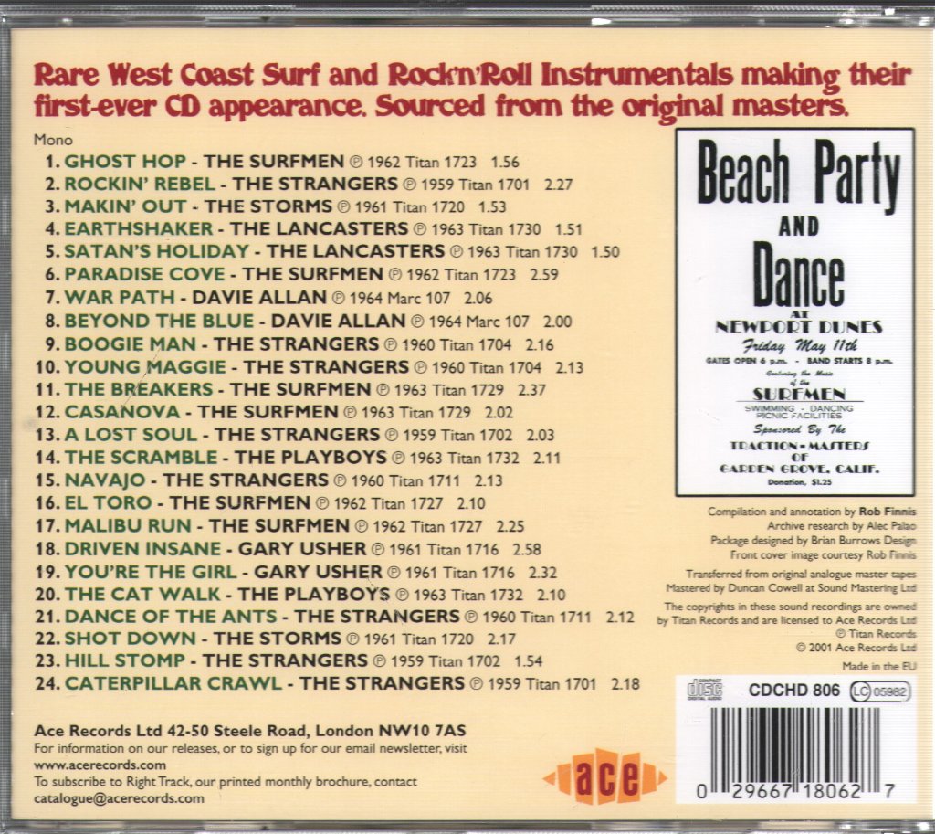 Various Artists - Rare West Coast Surf Instrumentals - Cd