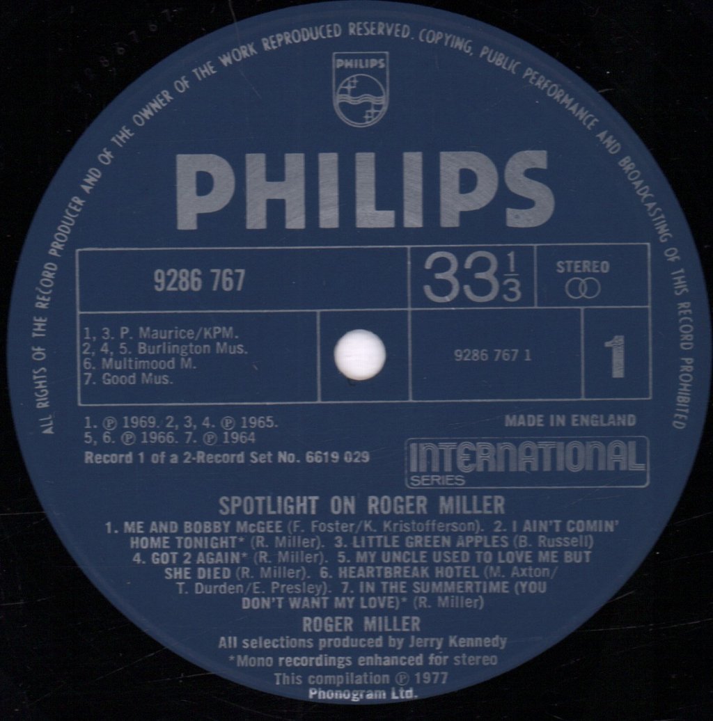 Roger Miller - Spotlight On Roger Miller - Double Lp