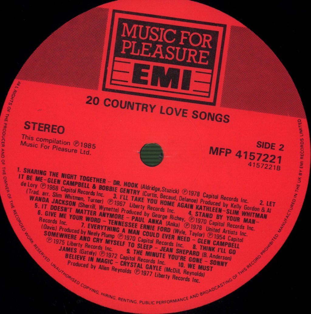 Various Artists - 20 Country Love Songs - Lp