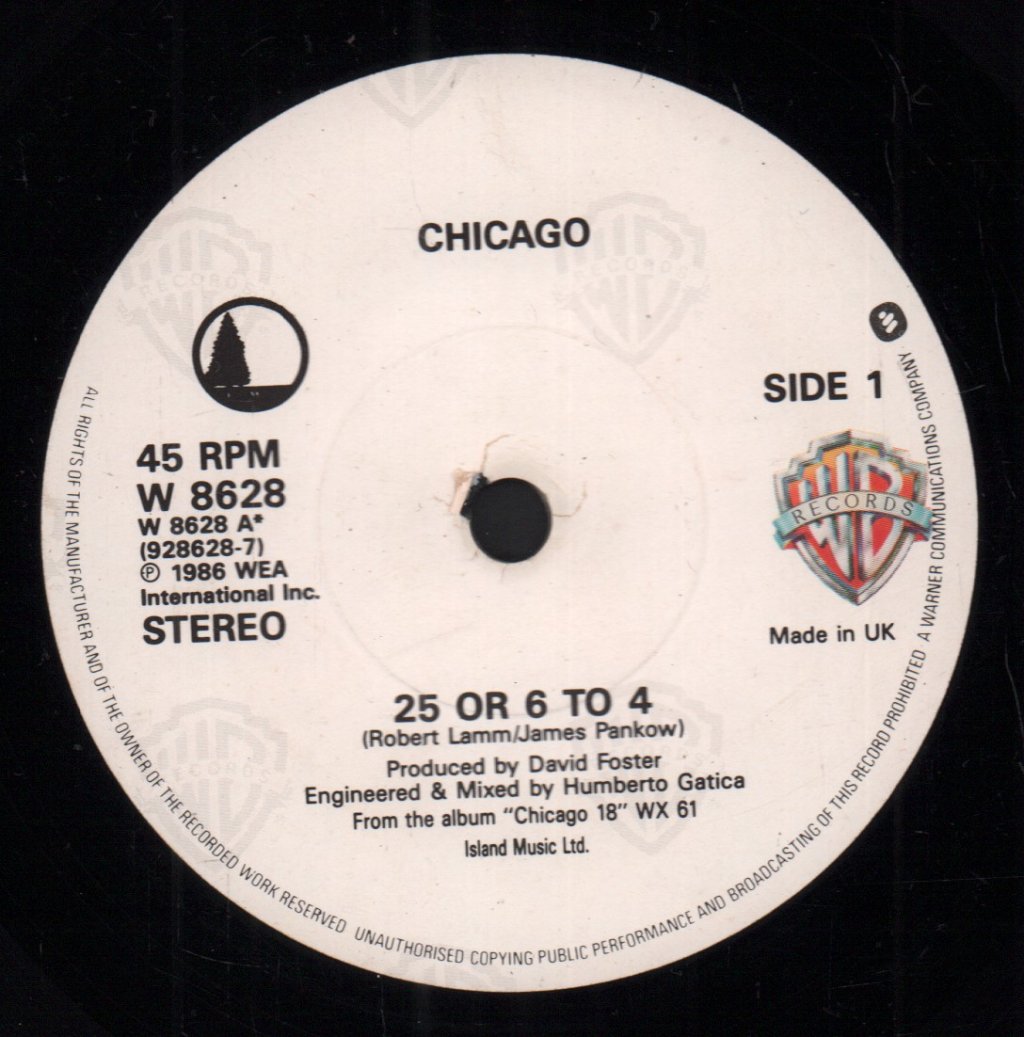 Chicago - 25 Or 6 To 4 - 7 Inch