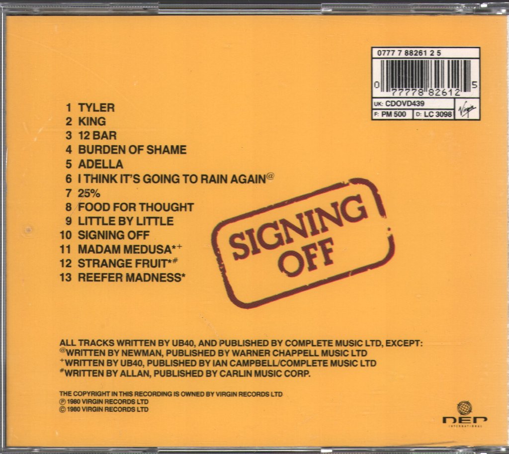 UB40 - Signing Off - Cd