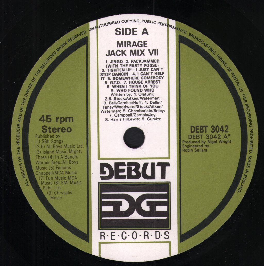 Mirage (Pop) - Jack Mix Vii - 7 Inch