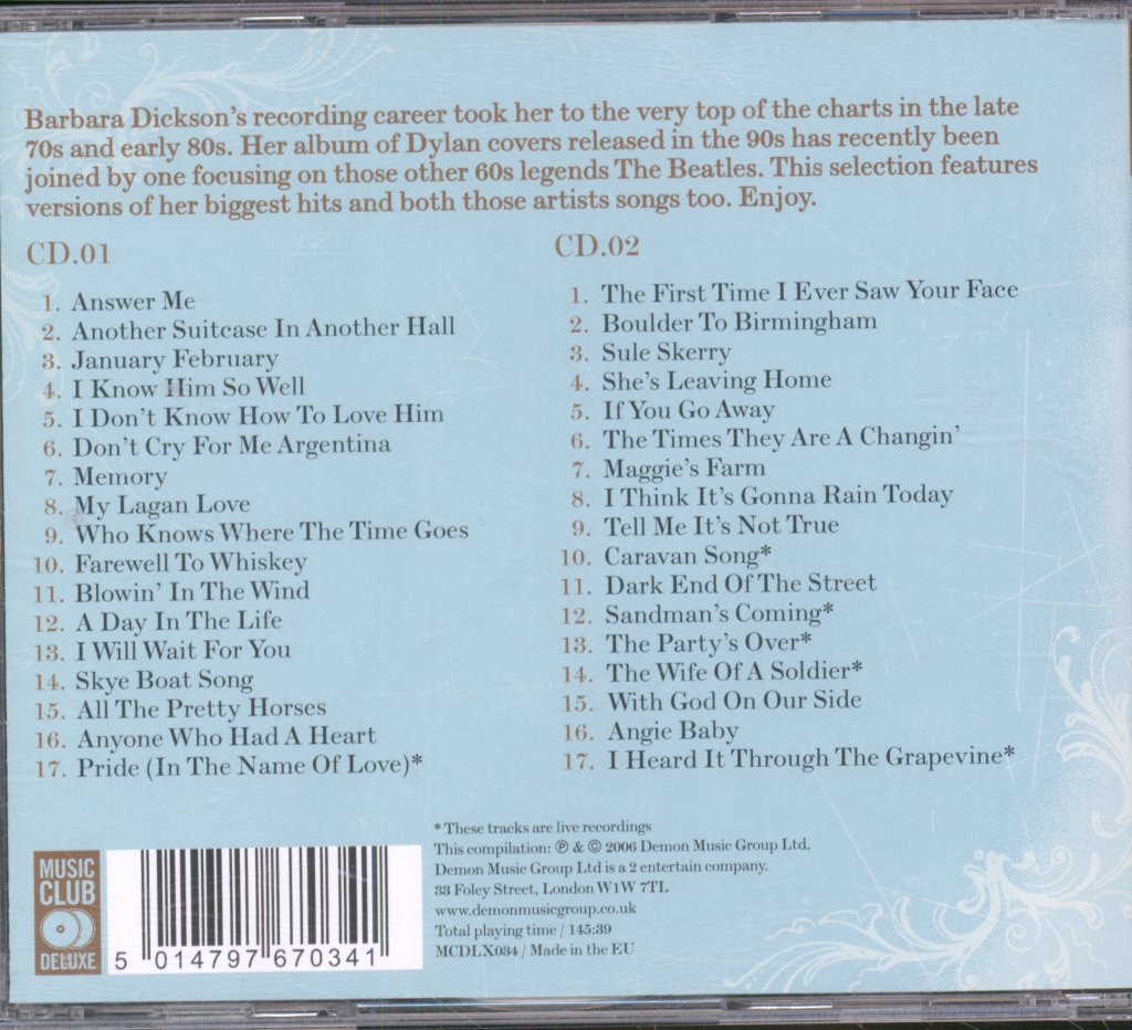 Barbara Dickson - January February The Best Of - Double Cd