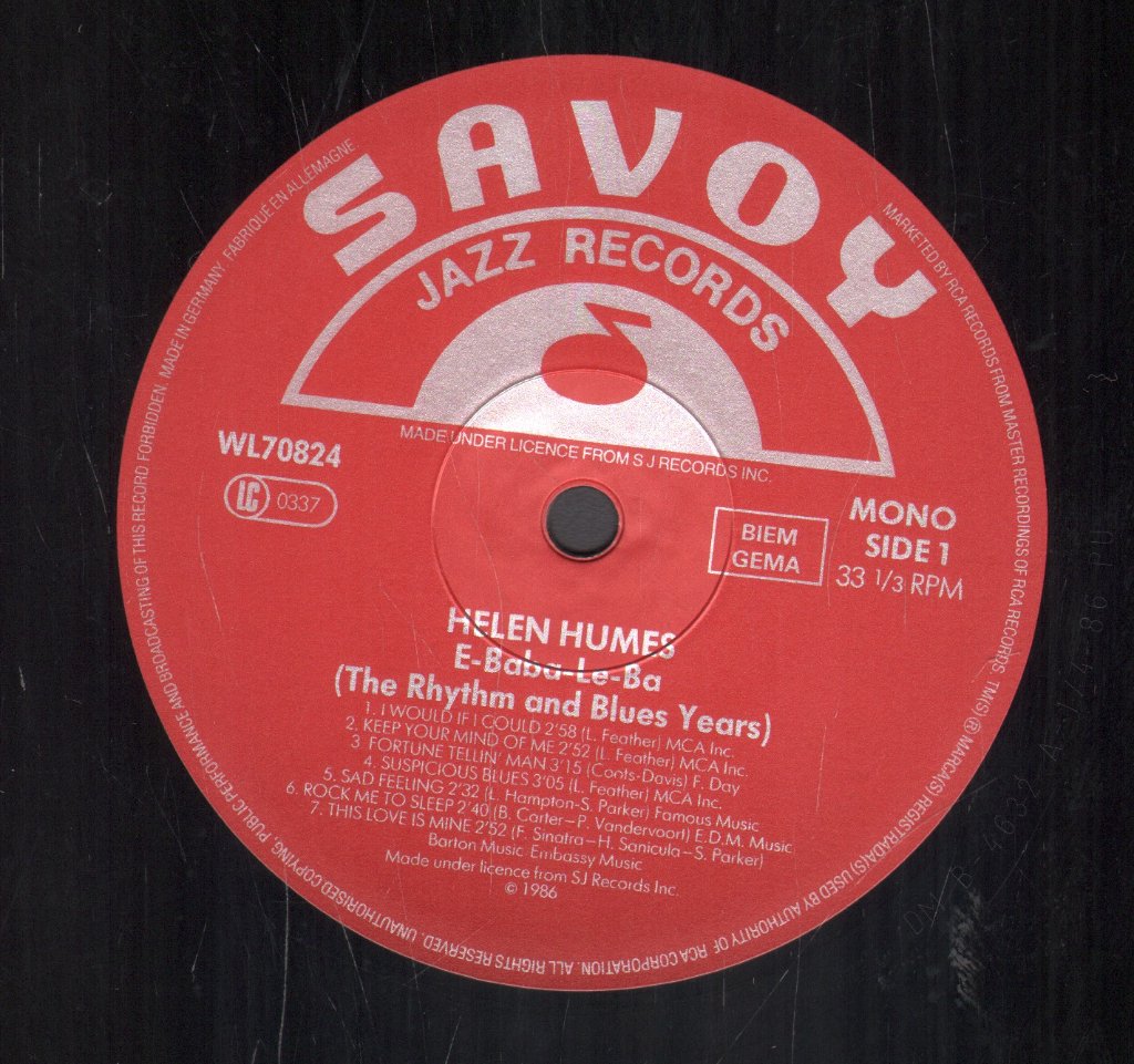 Helen Humes - E-Baba-Le-Ba (The Rhythm And Blues Years) - Lp