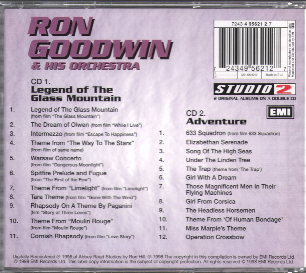 Ron Goodwin And His Orchestra - Legend Of The Glass Mountain / Adventure! - Double Cd