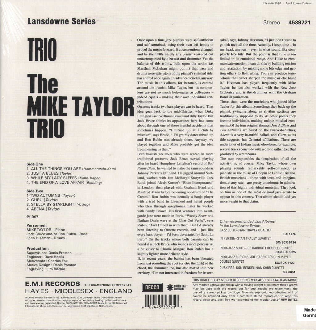 Mike Taylor Trio - Trio - Lp