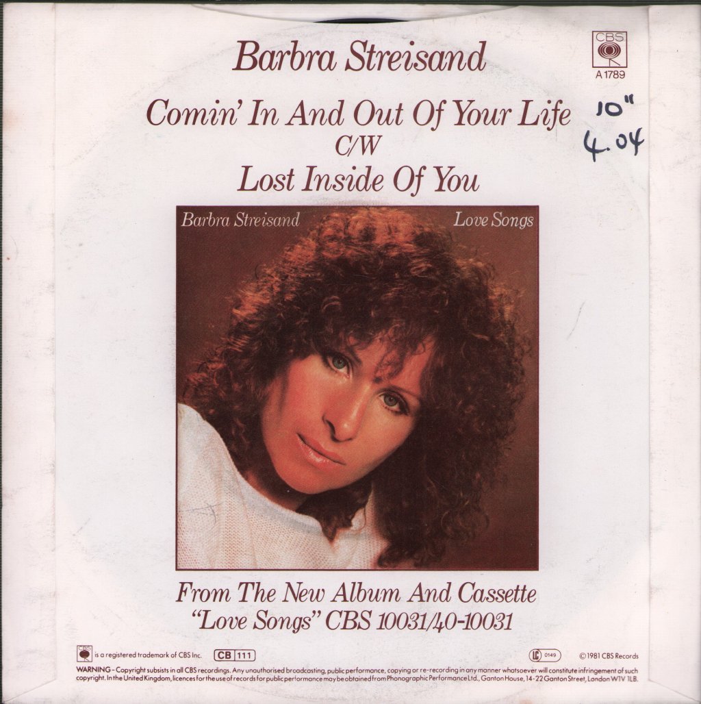 Barbra Streisand - Comin' In And Out Of Your Life - 7 Inch