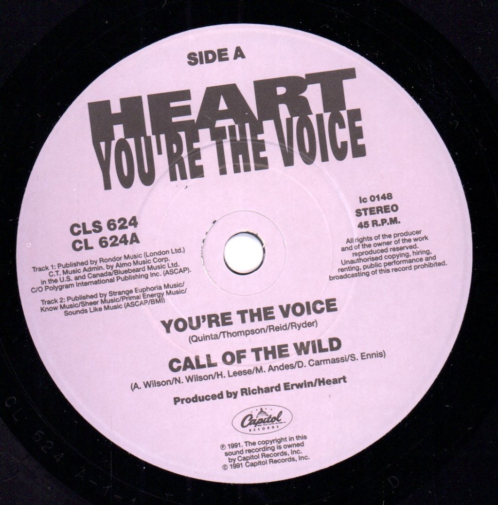 Heart - You're The Voice - 7 Inch