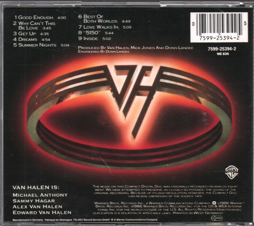 Van Halen - 5150 - Cd