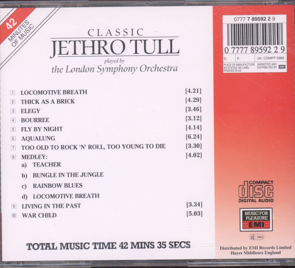 London Symphony Orchestra - Classic Jethro Tull - Cd