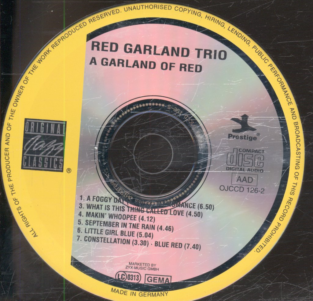 Red Garland Trio With Paul Chambers And Art Taylor - A Garland Of Red - Cd